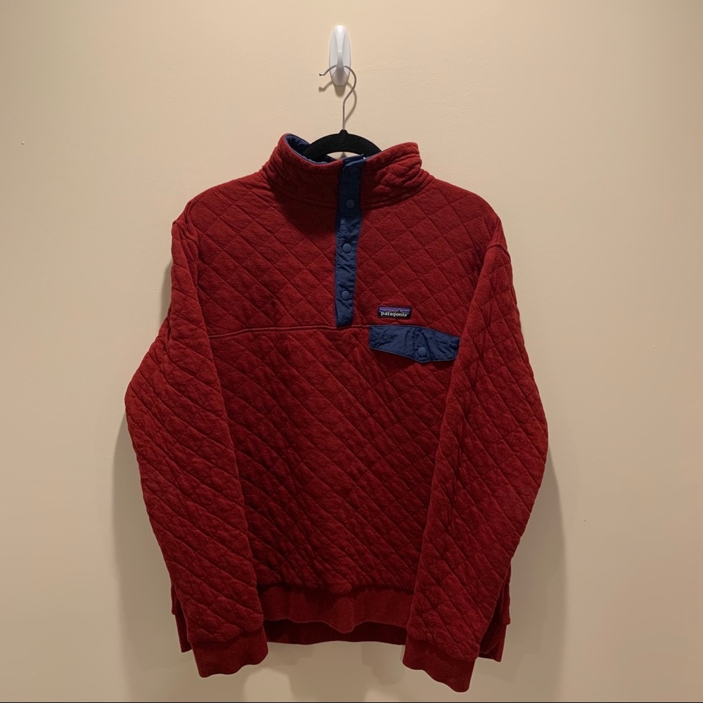 Patagonia red men’s diamond quilt cotton pullover